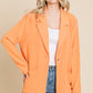 Culture Code Impressed One Button Long Sleeve Blazer with Pockets in Salmon