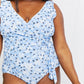 Marina West Swim Float On Ruffle Faux Wrap One-Piece in Blossom Blue