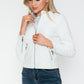 Snobbish Biker Babe PU Leather Zip Up Jacket with Pockets in White