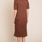 BOMBOM For The Evening Side Slit Midi Dress in Rust