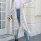 Angel Wings My Shaded Sunshine Multicolored Open Front Fringe Hem Cardigan