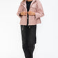 How Dare U My Favorite Layer Drawstring Hem PU Leather Zip Up Jacket in Mauve