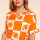 Haptics Ready To Cheer Football Checkered Print Short Sleeve T-Shirt