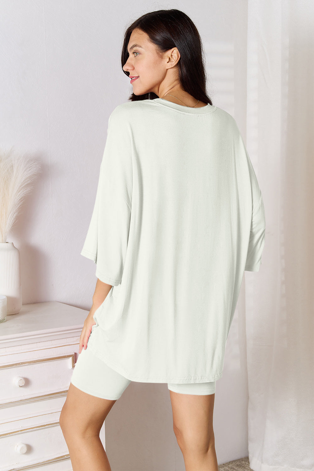 Basic Bae Fearless Soft Rayon Three-Quarter Sleeve Top and Shorts Set