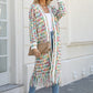 Angel Wings My Shaded Sunshine Multicolored Open Front Fringe Hem Cardigan