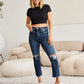 RFM Dylan Tummy Control Distressed High Waist Raw Hem Crop Jeans