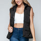 Snobbish Cute and Cozy Snap and Zip Closure Hooded Vest in Midnight/ Black