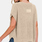 Zenana A Timeless Reality Short Sleeve Side Slit Sweater in H Mocha