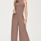 Basic Bae A Fresh Start Ribbed Tank and Wide Leg Pants Set