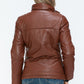 YMI Cozy Perfection Pocketed Zip Up Turtleneck Puffer Jacket in Brandy