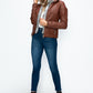 YMI Fuzzy Feels Faux Layered Double-Zipper Jacket with Fuzzy Hood in Brandy