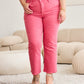 RFM Dylan Tummy Control High Waist Raw Hem Crop Jeans in Sunkissed