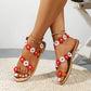 Garden Toes Contrast Flower Flat Sandals