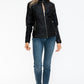 Snobbish A Wild Ride Faux Leather Biker Jacket with Side Zip Pockets in Black