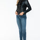 Snobbish Biker Babe PU Leather Zip Up Jacket with Pockets in Black