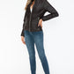 Snobbish A Wild Ride Faux Leather Biker Jacket with Side Zip Pockets in Chocolate