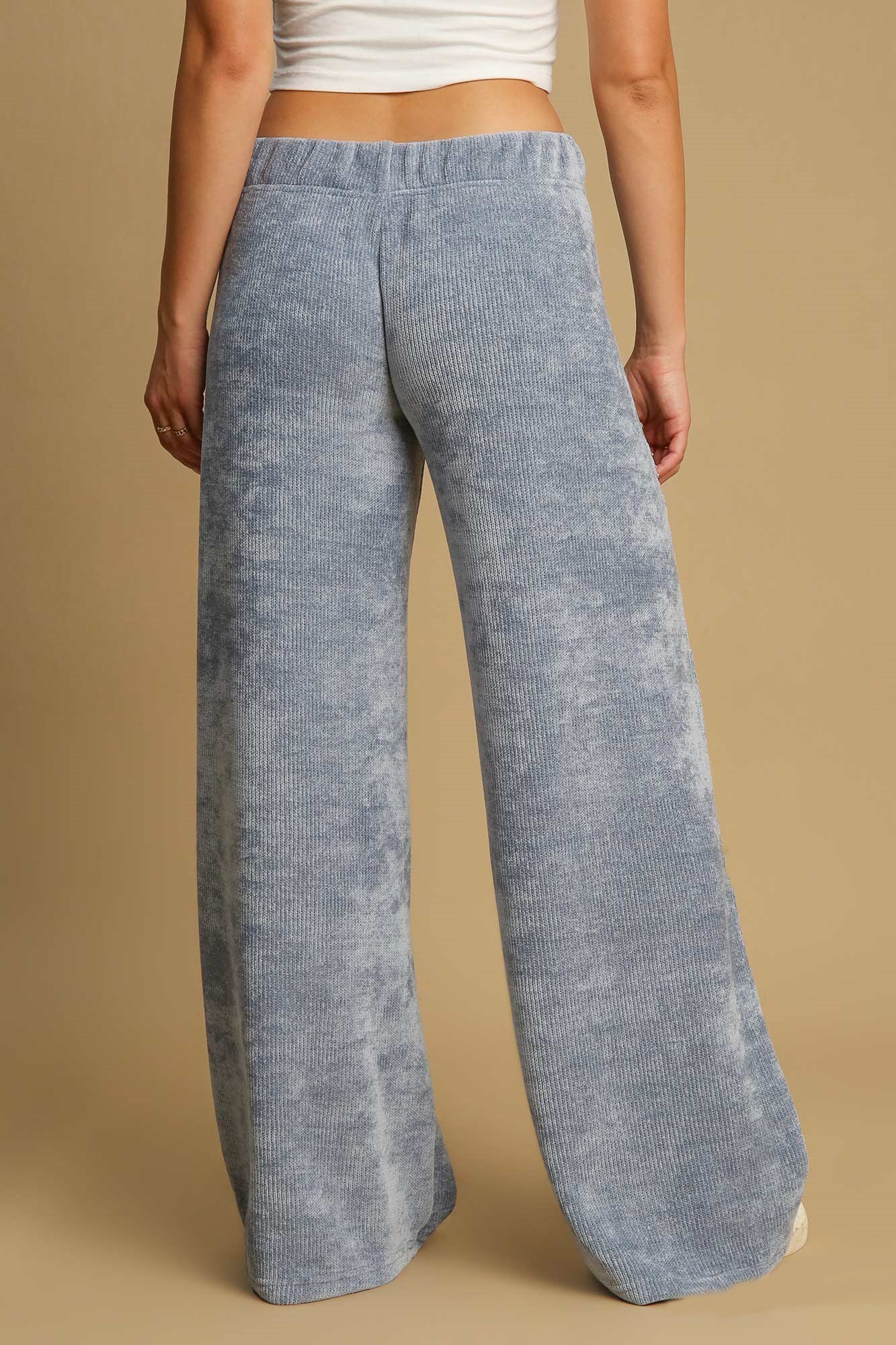 Umgee Breezy and Beautiful Elastic Waist Wide Leg Pants in Light Blue