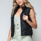 Snobbish A Quilted Beauty Zip Up Quilted Hooded Vest in Black