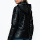 How Dare U Embrace The Chill Pocketed Zip Up Puffer Jacket with Removable Hood in Black