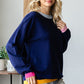 First Love Playing With Colors Contrast Ribbed Long Sleeve Sweater