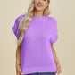 Double Take Lovely Day Mock Neck Short Sleeve Sweater