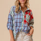 BiBi By The River Color Block Plaid Button Down Shirt