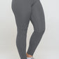 Yelete Conquer The Cold Fleece Lined High Waisted Leggings in Gray