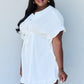 Ninexis Out Of Time Ruffle Hem Dress with Drawstring Waistband in White
