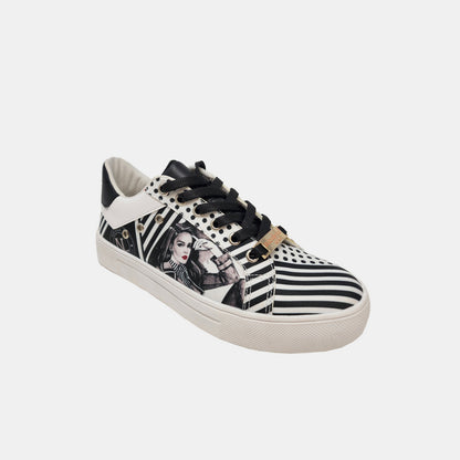 Nicole Lee USA Walk The Talk Printed Vegan Leather Lace Up Sneaker