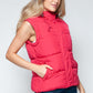 Snobbish Cute and Cozy Snap and Zip Closure Hooded Vest in Magenta