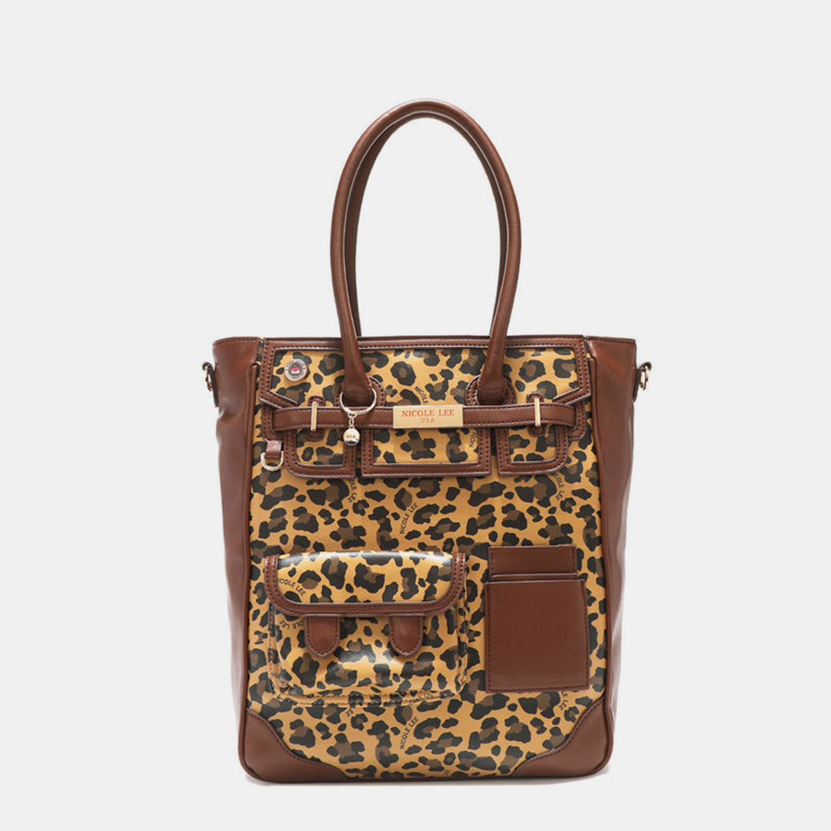 Nicole Lee USA Leopard Around Large Tote Bag