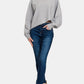 Zenana Oh So Cozy Asymmetric Hem Long Sleeve Sweater in Heather Grey