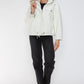 How Dare U My Favorite Layer Drawstring Hem PU Leather Zip Up Jacket in White
