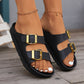 Sitting Lakeside Double Buckle Open Toe Sandals