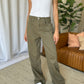 RFM Dani High Rise Garment Dye Wide Leg Jeans in Sage