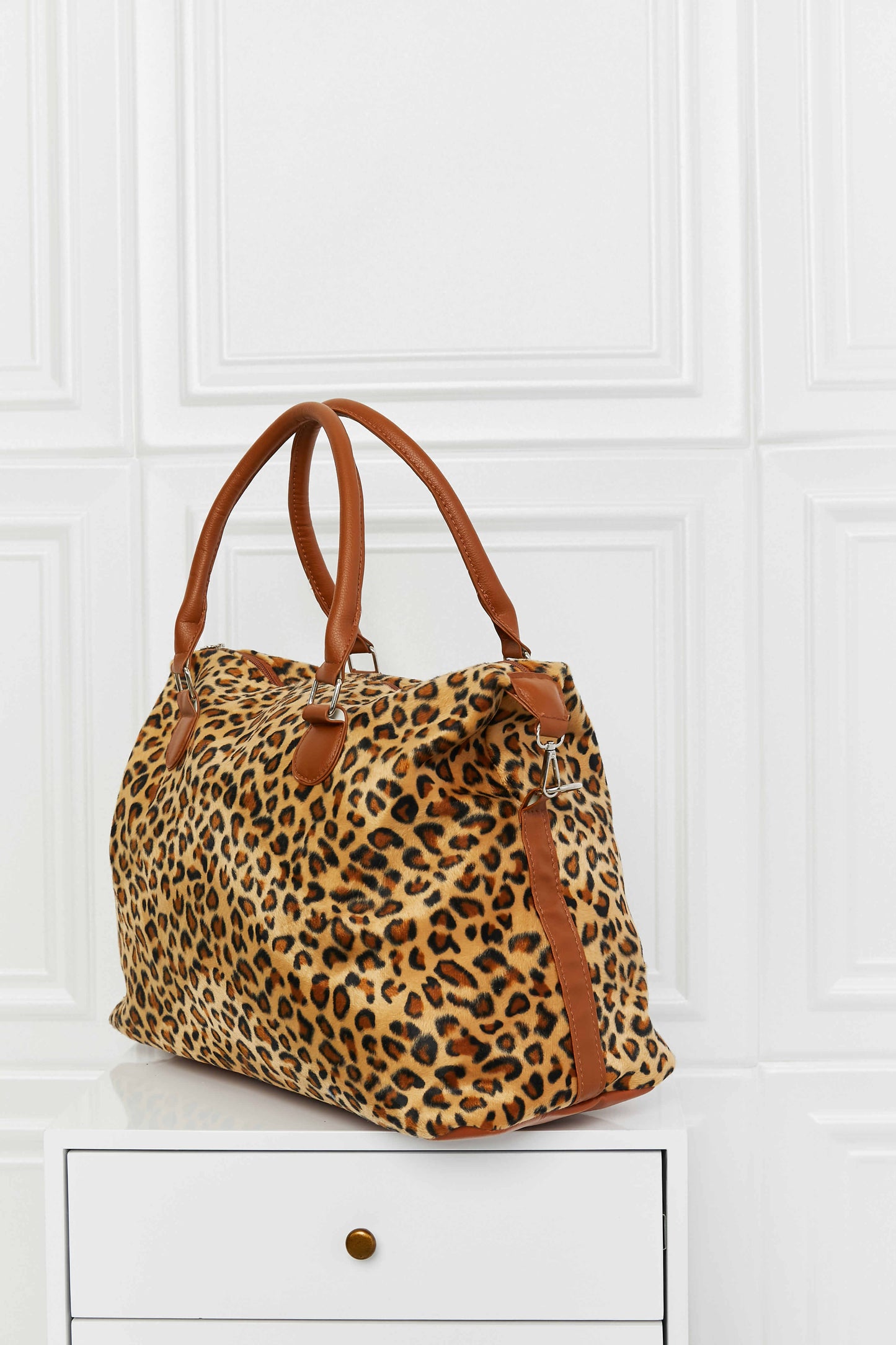 Peace Out Animal Print Brushed Weekender Bag