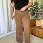 RFM Dawn High Rise Garment Dye Wide Leg Jeans in Coffee