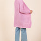 Mittoshop Cozy Hug Open Front Long Sleeve Longline Cardigan in Pink