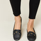 Forever Link Keep It Stepping Slip On Bow Flats Loafers in Black