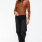 Snobbish Embrace The Day Faux Leather Zip Up Drawstring Hooded Jacket in Camel