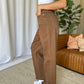 RFM Dawn High Rise Garment Dye Wide Leg Jeans in Coffee