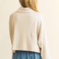 Davi & Dani Good Vibes Only Drawstring Hem Half Zip Raglan Sleeve Sweatshirt in Ivory