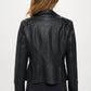 Coalition LA Classy With An Attitude Studded Classic Moto Faux Leather Jacket in Black