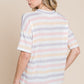 BOMBOM A Bright Start Striped V-Neck Short Sleeve T-Shirt