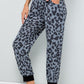 Celeste Take It Easy Contrast Sweatpants in Grey Leopard