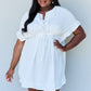 Ninexis Out Of Time Ruffle Hem Dress with Drawstring Waistband in White