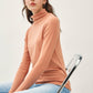 Be Cool Finding My Balance Mock Neck Long Sleeve T-Shirt in Persimmon