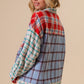 BiBi By The River Color Block Plaid Button Down Shirt