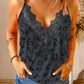 Leopard Lace Trim Deep V Cami
