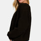 Zenana Falling For You Open Front Drop Shoulder Sweater Cardigan